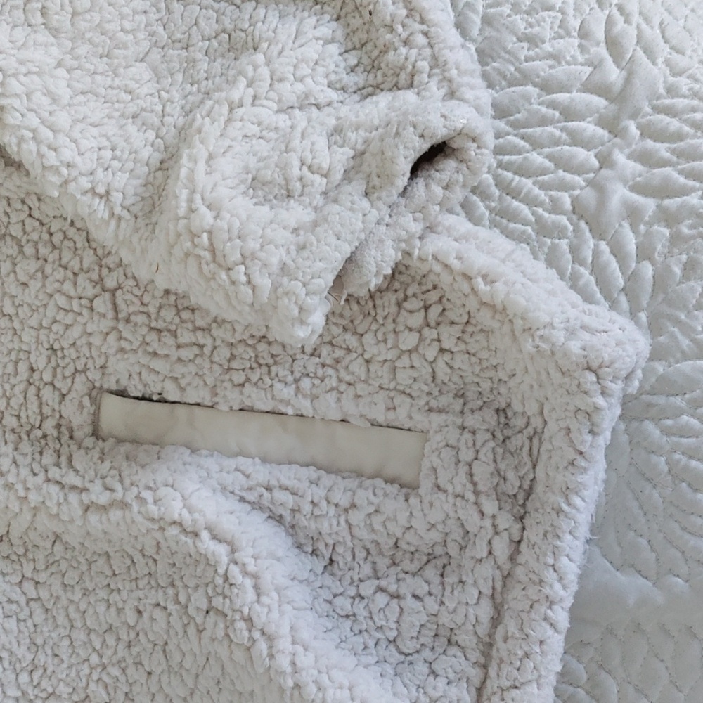Athleta Cream Sherpa Half-Zip Jacket Medium - Picture 3 of 6